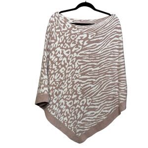 BAREFOOT DREAMS CozyChic Ultra Lite Ocean Breeze Poncho Faded Rose PLUS OS